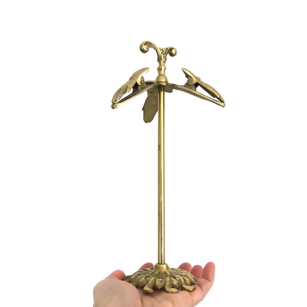 Vintage Brass Hand Note Holder Desk Organize Stand